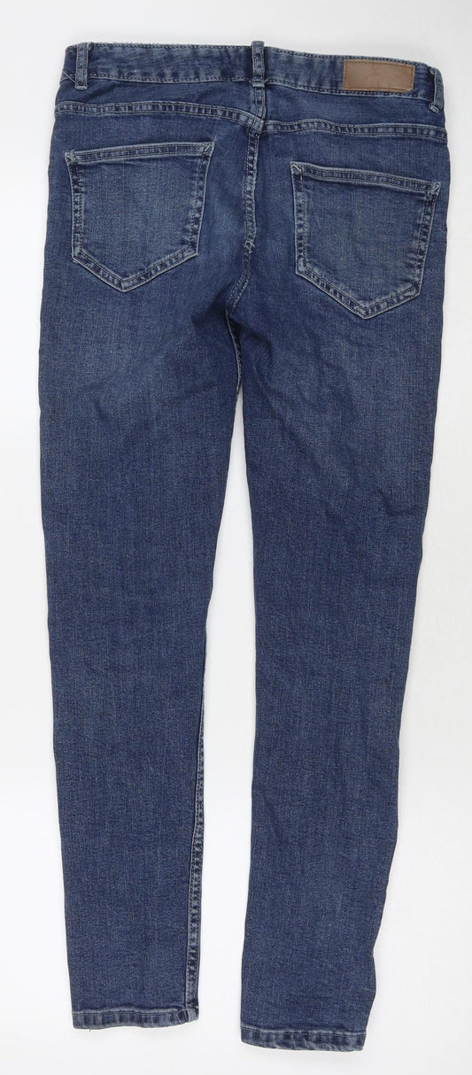 Denim & Co. Mens Blue Polyester Blend Skinny Jeans Size 30 in L29 in Regular Zip