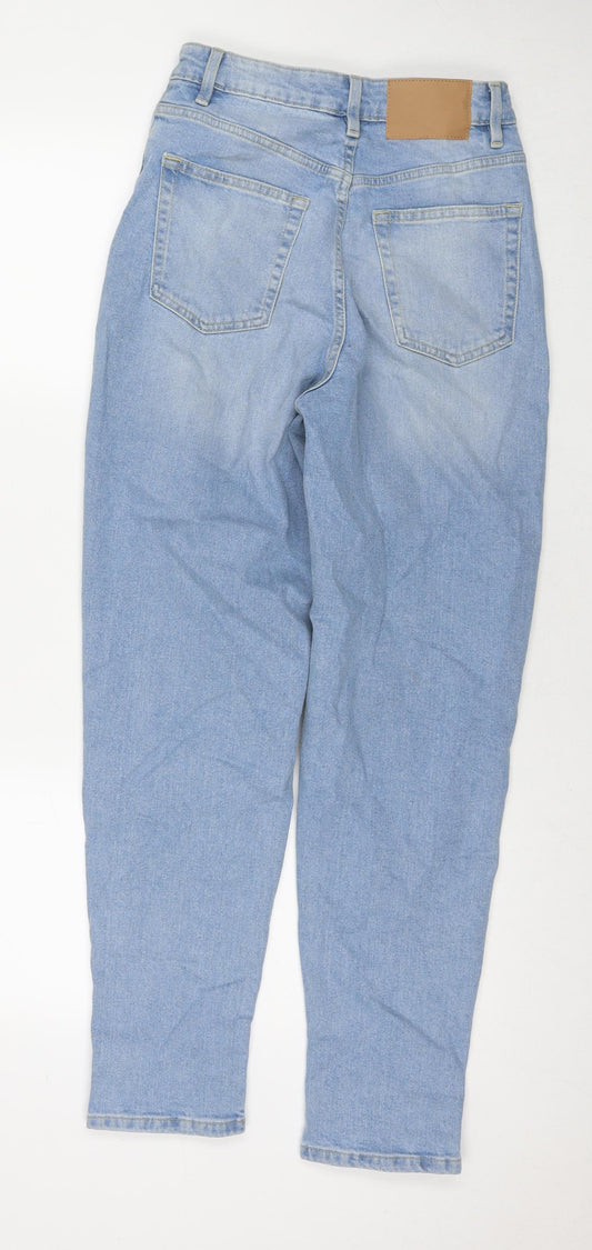 Divided by H&M Womens Blue Cotton Straight Jeans Size 8 L29 in Regular Zip