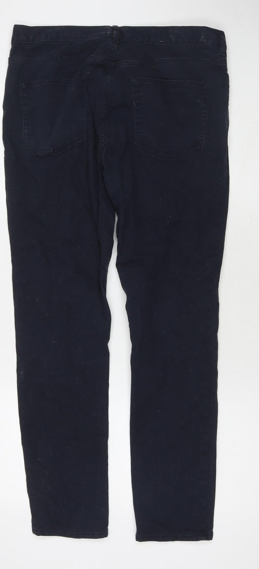 H&M Mens Blue Cotton Skinny Jeans Size 34 in L28 in Regular Zip