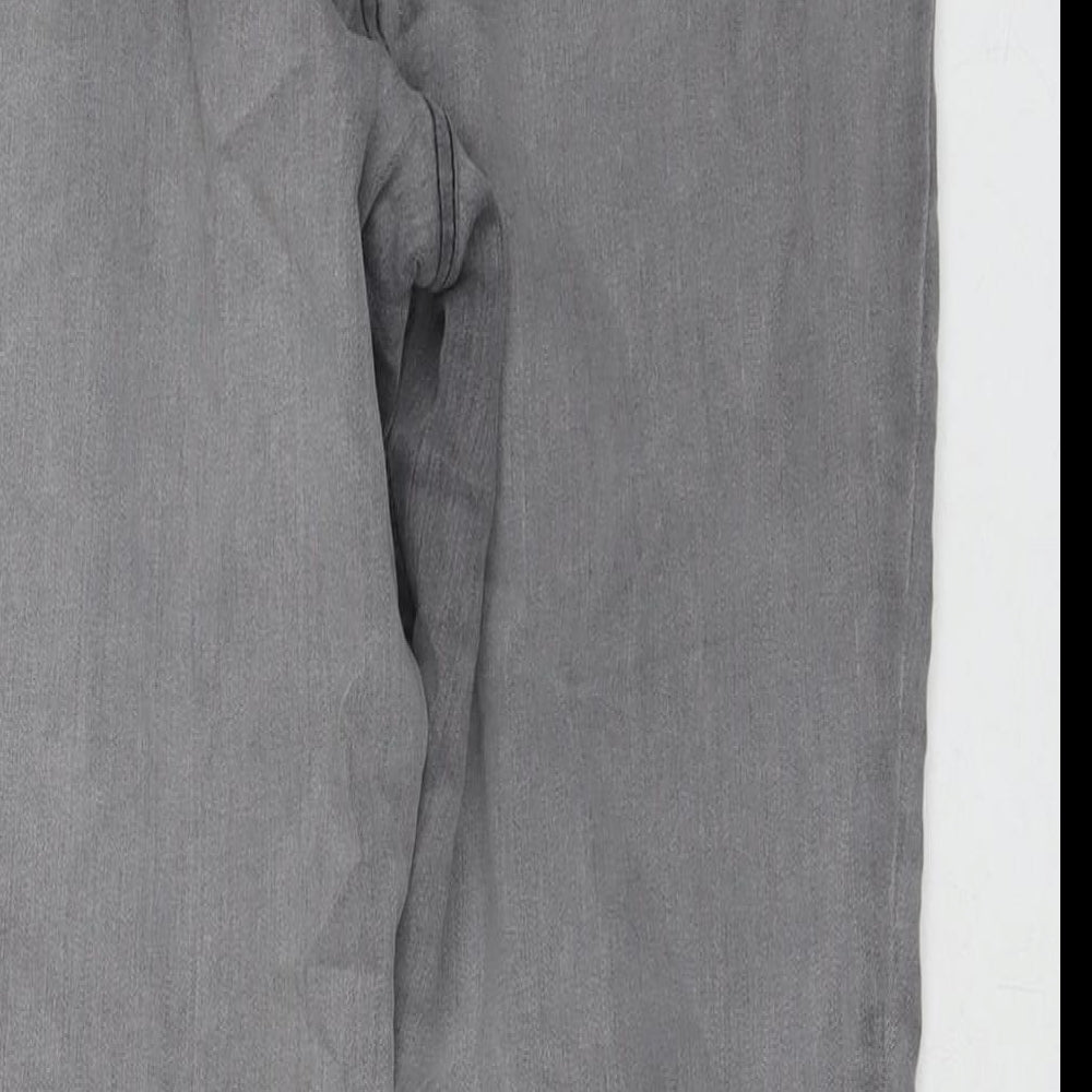 Denim & Co. Womens Grey Cotton Skinny Jeans Size 14 L27 in Regular Zip