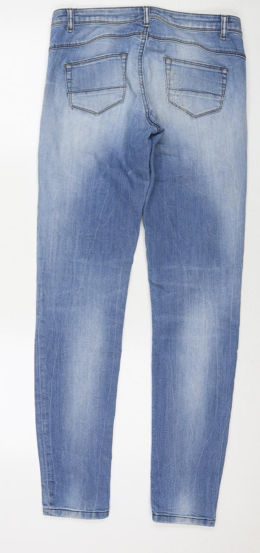 United Colors of Benetton Womens Blue Cotton Skinny Jeans Size 29 in L31 in Regular Zip
