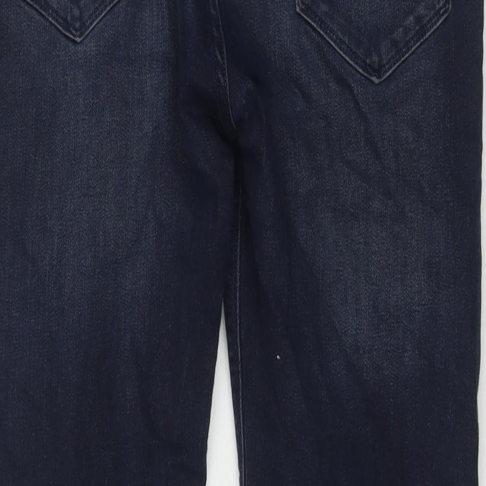 Marks and Spencer Mens Blue Cotton Straight Jeans Size 34 in L29 in Regular Zip