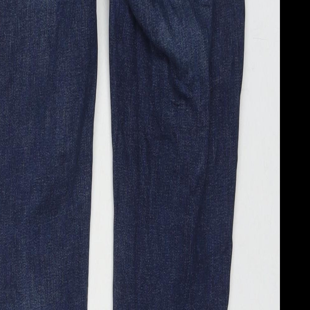 Denim & Co. Womens Blue Cotton Skinny Jeans Size 4 L24 in Regular Zip