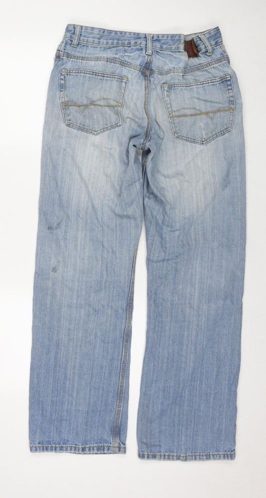 Cherokee Mens Blue Cotton Bootcut Jeans Size 32 in L34 in Regular Zip