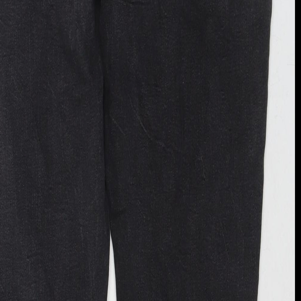 Denim & Co. Womens Black Cotton Straight Jeans Size 14 L26 in Regular Zip