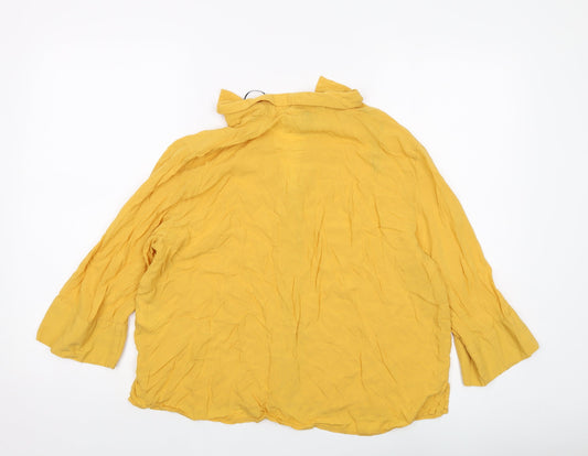 Womens UK Size 10 H&M Yellow Basic Blouse