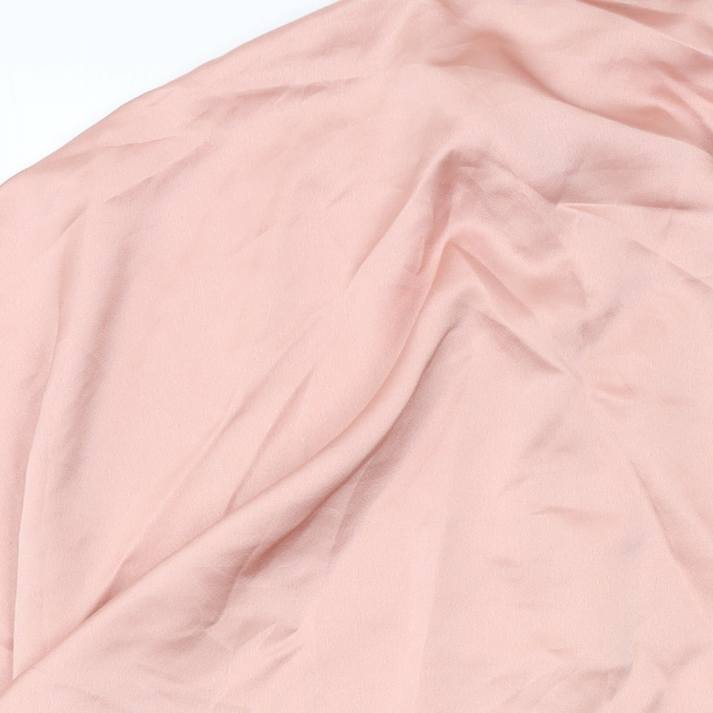 I SAW IT FIRST Womens Pink Polyester Basic Blouse Size 10 Collared