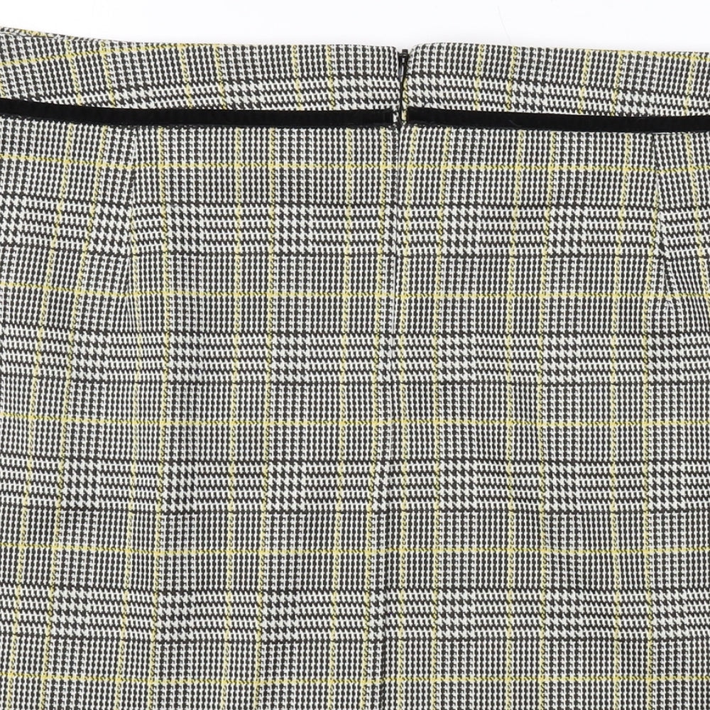 Dorothy Perkins Womens Gold Plaid Polyester Mini Skirt Size 20 Zip