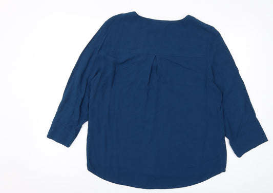 Womens UK Size 12 Object Blue Basic Blouse