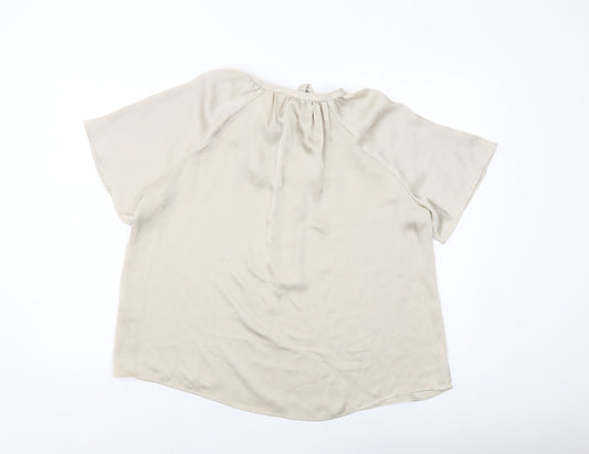 Womens UK Size XS H&M Beige Basic Blouse