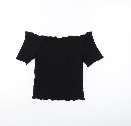 Womens UK Size M H&M Black Basic T-Shirt