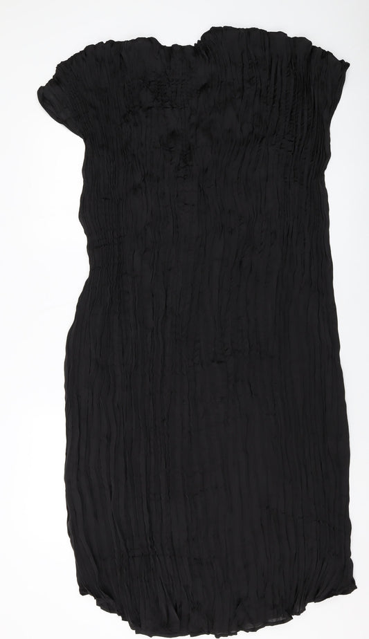 H&M Womens Black Polyester A-Line Size L V-Neck Pullover