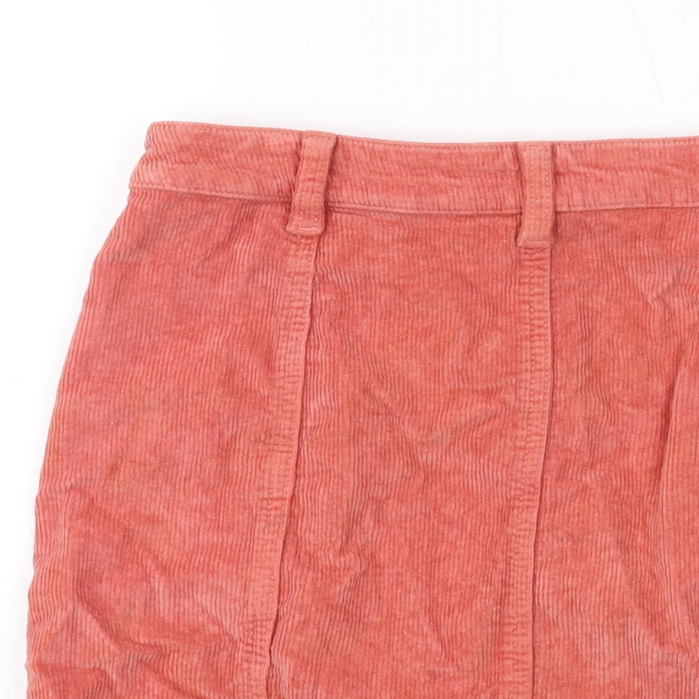 SO. Womens Pink Cotton Mini Skirt Size 28 in Button