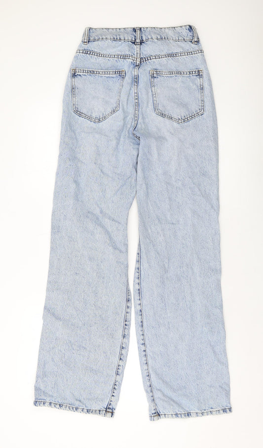 Denim & Co. Womens Black Cotton Wide-Leg Jeans Size 6 L31 in Regular Button