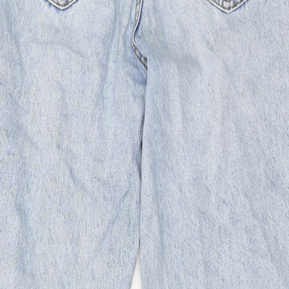 Denim & Co. Womens Black Cotton Wide-Leg Jeans Size 6 L31 in Regular Button