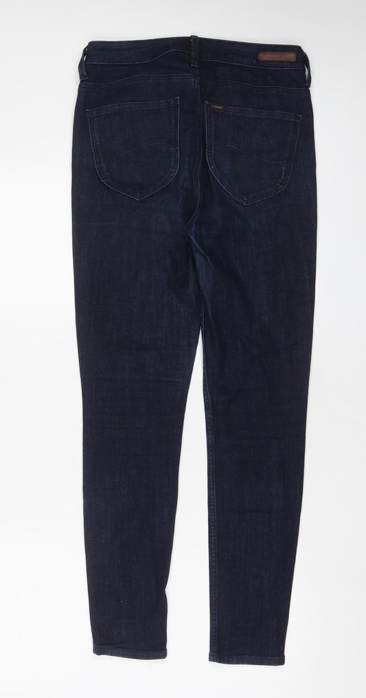 Lee Womens Blue Cotton Skinny Jeans Size 30 in L31 in Regular Zip