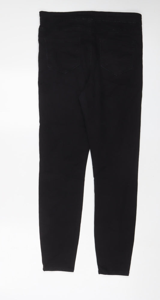 Denim & Co. Womens Black Cotton Skinny Jeans Size 14 L28 in Regular Zip