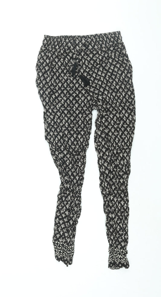 Womens UK Size 6 New Look Regular Fit Harem Black Trousers