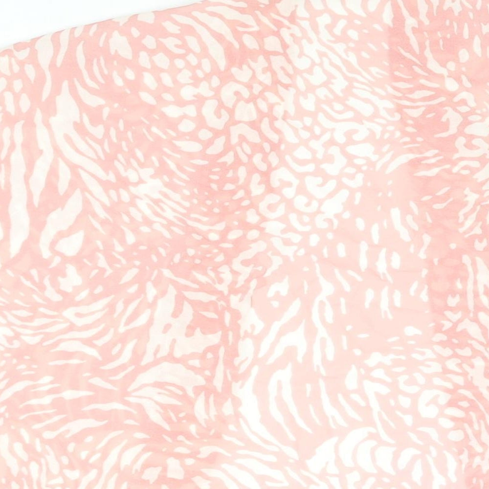 Boohoo Womens Pink Geometric Polyester Kimono Blouse Size 10 V-Neck - Size 10-12