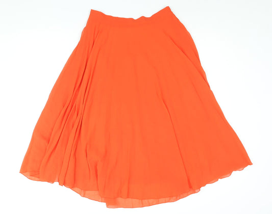 New Look Womens Red Polyester Pleated Skirt Size 10 Zip