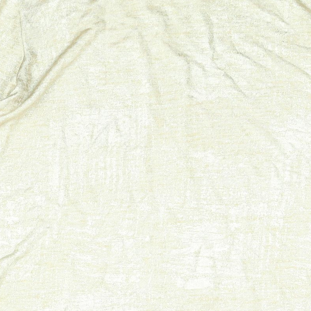 Autograph Womens Gold Polyester Basic Blouse Size 12 Round Neck