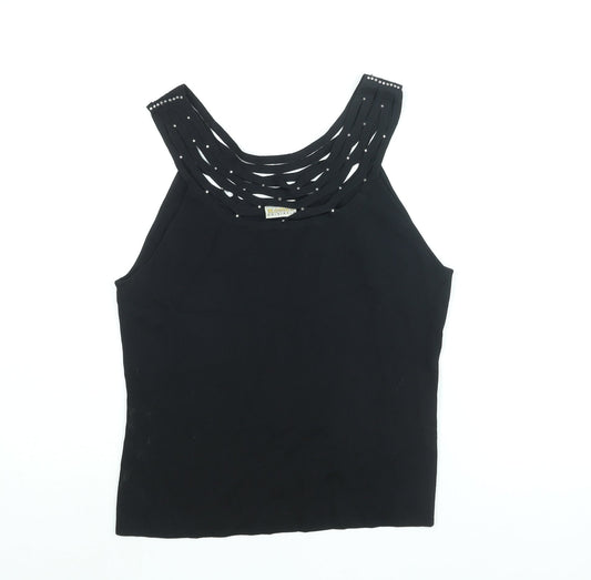 Womens UK Size M Roman Black Vest Jumper