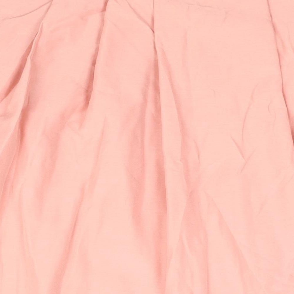BHS Womens Pink Polyester A-Line Skirt Size 16 Button