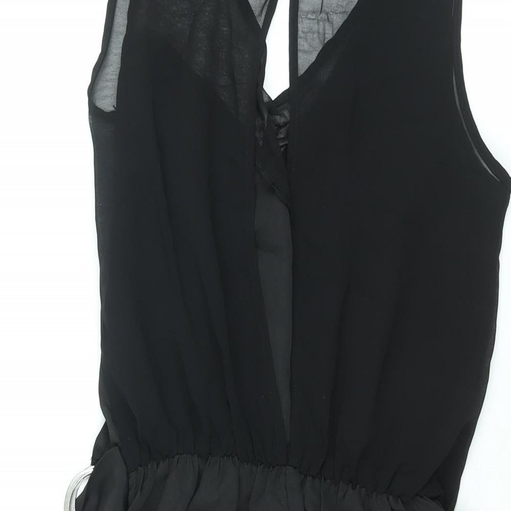 Womens UK Size 8 Miss Selfridge One-Piece Black Playsuit