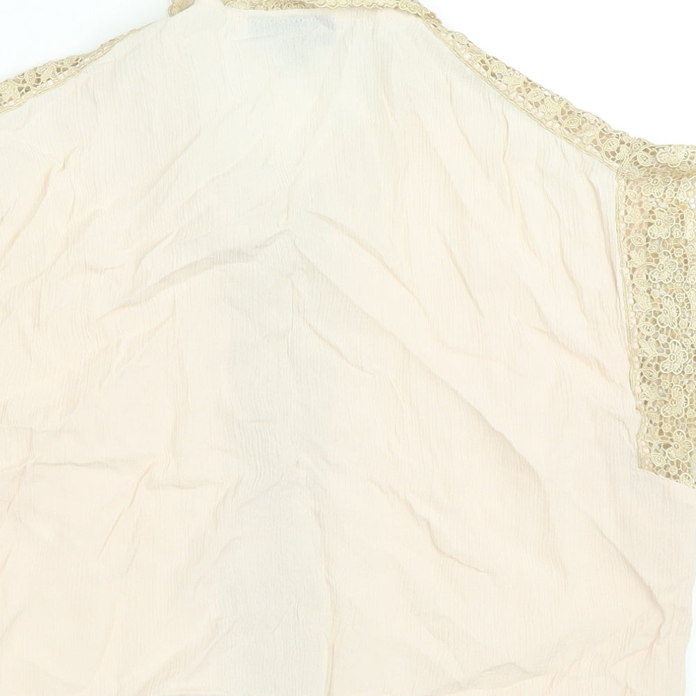 Womens UK Size 12 Topshop Pink Cropped Blouse