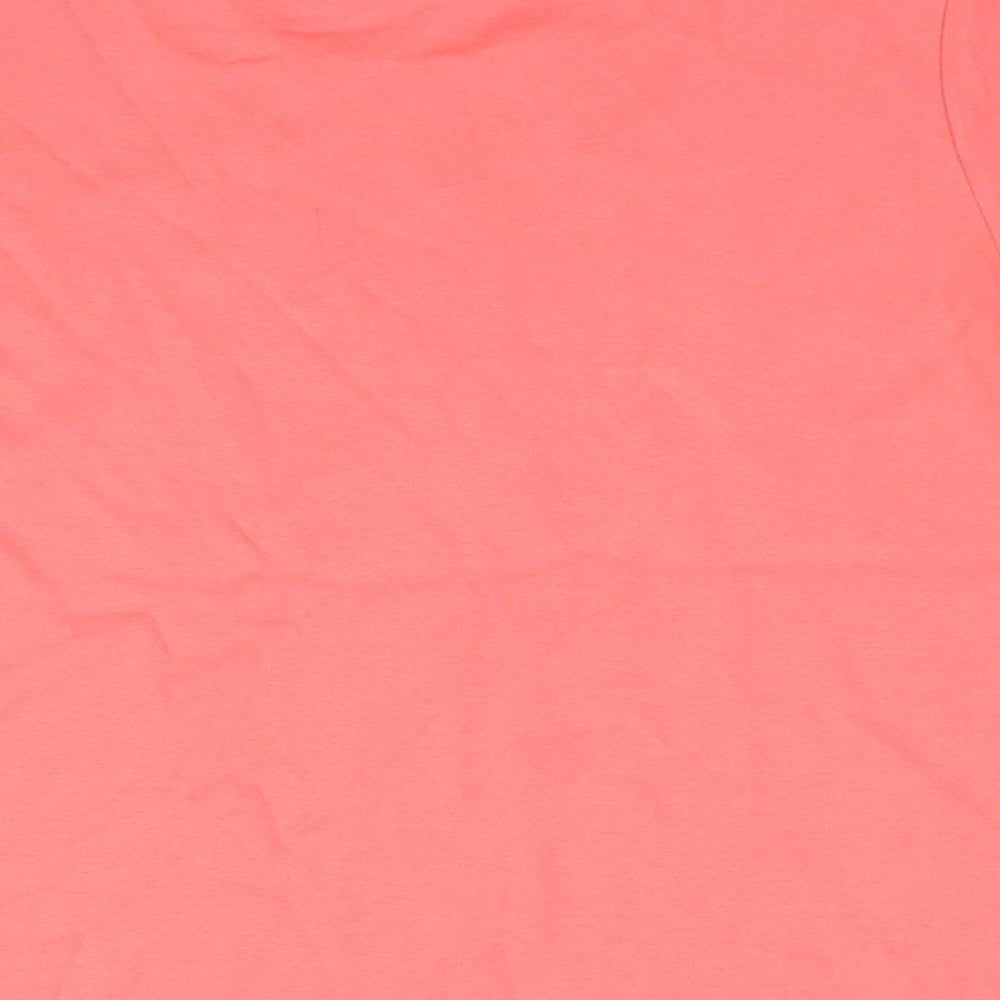 EWM Womens Pink Cotton Basic T-Shirt Size S Round Neck