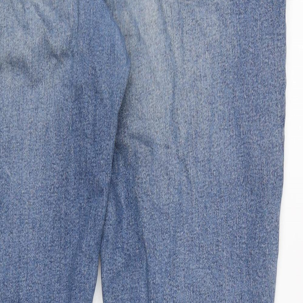George Mens Blue Cotton Blend Straight Jeans Size 36 in L30 in Regular Zip