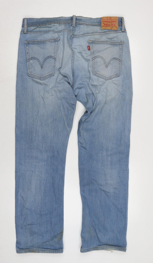 Levi's Mens Blue Cotton Straight Jeans Size 36 in L30 in Regular Zip