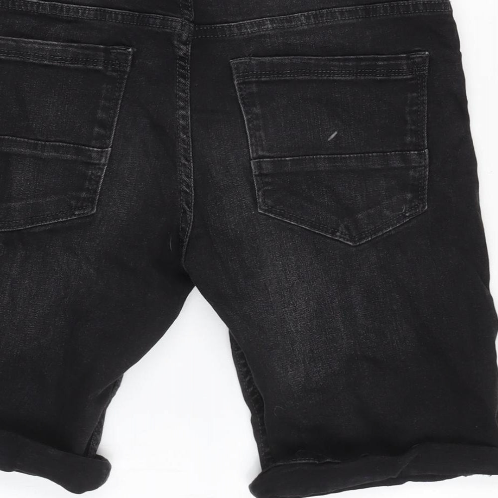 Denim & Co. Mens Black Cotton Bermuda Shorts Size 28 in L10 in Regular Button