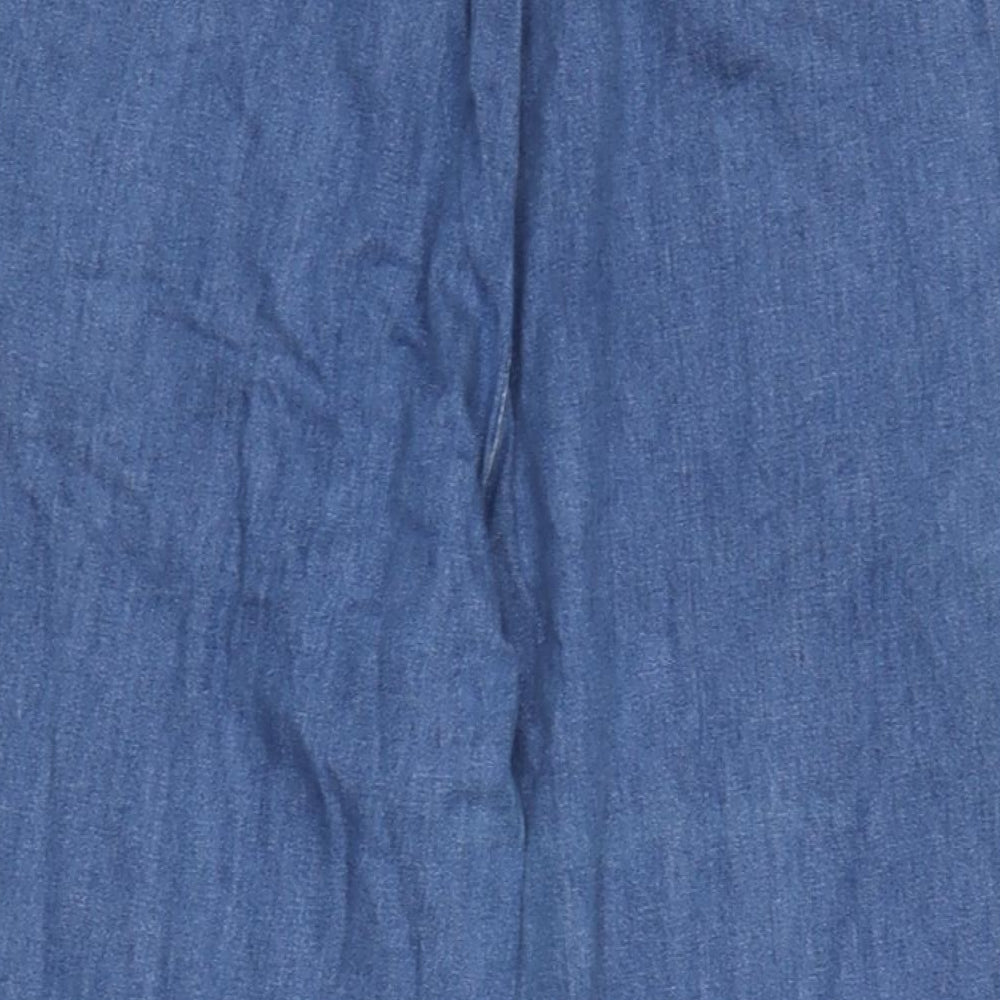 Womens UK Size 10 Miss Selfridge Regular Fit Wide-Leg Blue Jeans