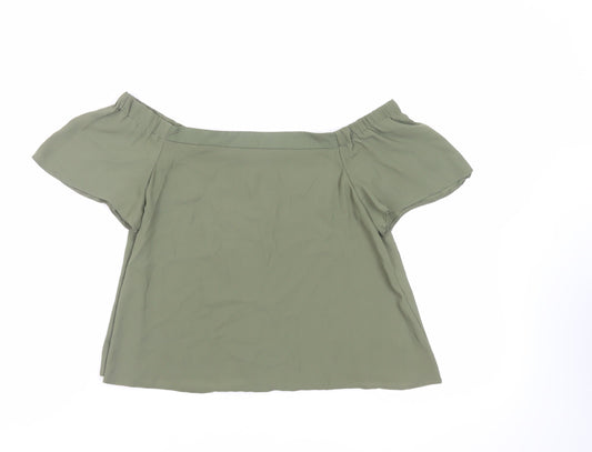 Womens UK Size 8 New Look Green Basic Blouse