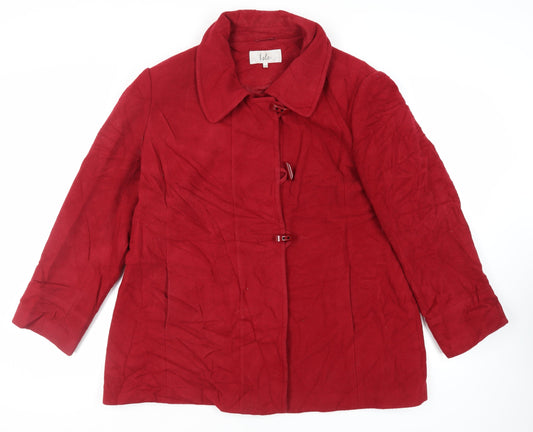 Womens UK Size 20 EWM Red Pea Coat