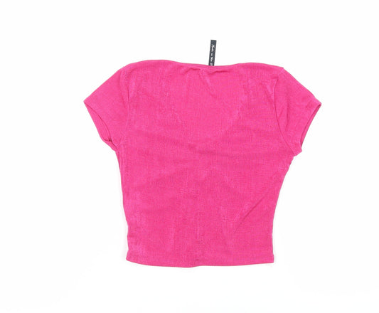 Womens UK Size 6 AsYou Pink Cropped Blouse