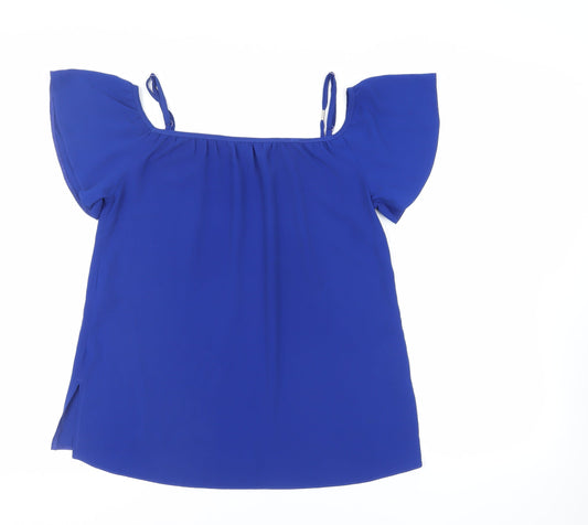 Womens UK Size 8 Dorothy Perkins Blue Basic Blouse