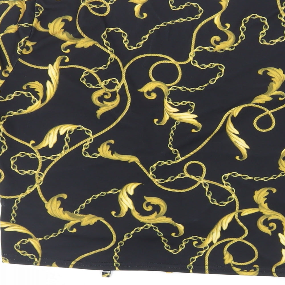 Womens UK Size 14 New Look Black Cropped Blouse