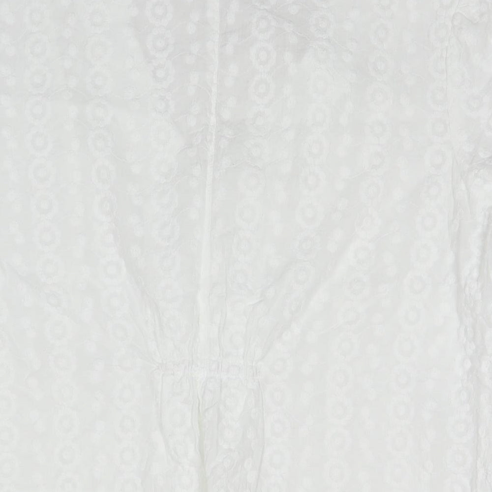 Womens UK Size 12 Roman White Basic Button-Up