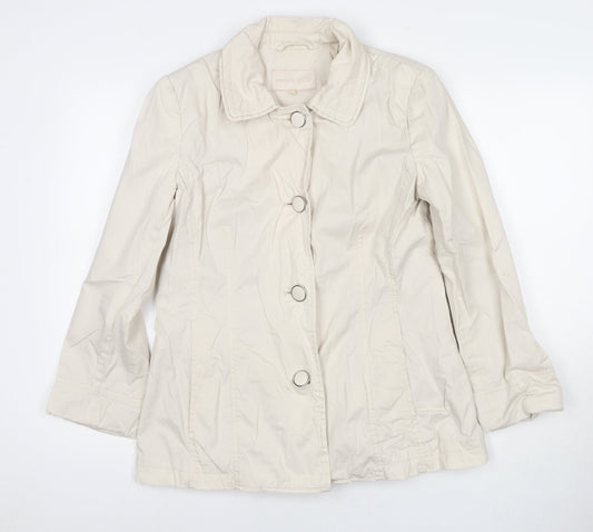 Womens UK Size 10 Per Una Beige Pea Coat