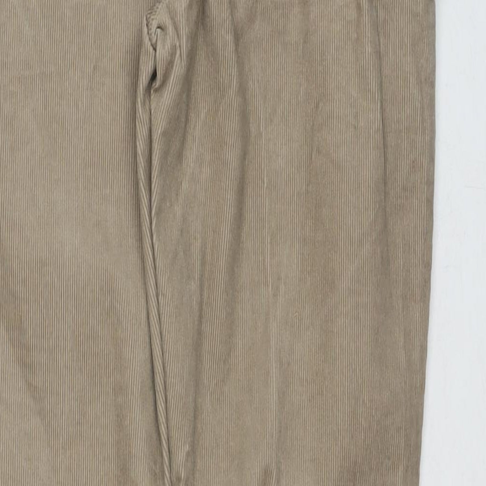 Marks and Spencer Mens Beige Cotton Trousers Size 30 in L29 in Slim Zip