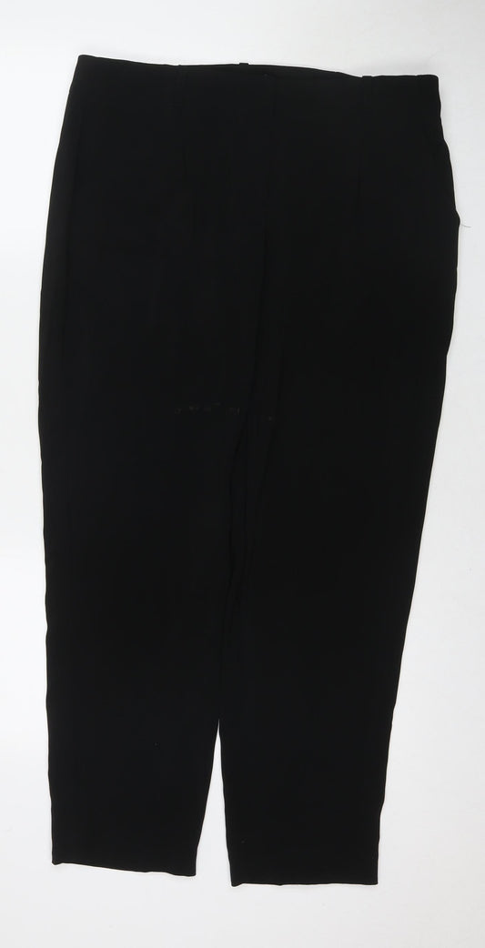 Womens UK Size 14 Autograph Regular Fit Black Trousers
