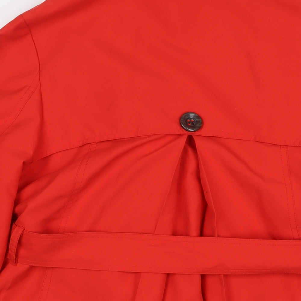 Brand and care label for Atmosphere women’s red pea coat coat, size UK 12, button