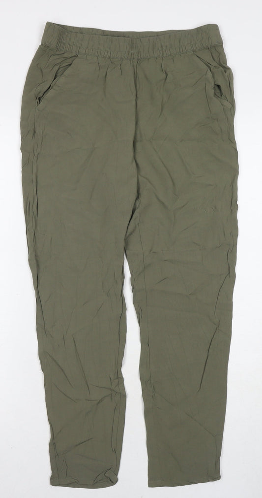 Womens UK Size 8 Divided by H&M Regular Fit Green Trousers
