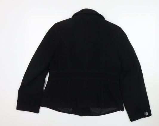 Womens UK Size 14 Marks and Spencer Black Pea Coat
