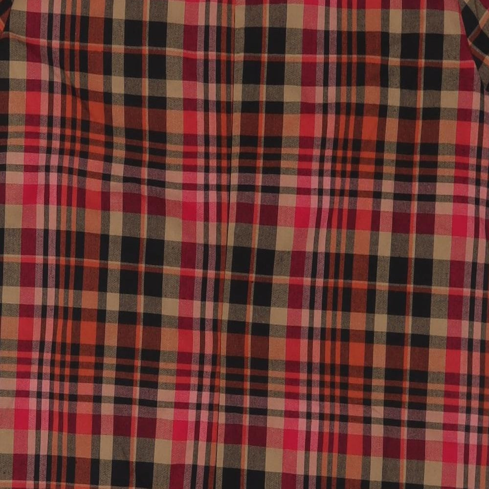 NEXT Womens Multicoloured Check Viscose A-Line Size 14 Round Neck Zip