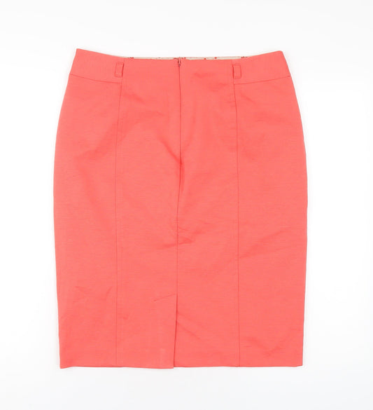 NEXT Womens Orange Polyester Straight & Pencil Skirt Size 12 Zip