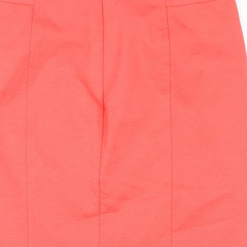 NEXT Womens Orange Polyester Straight & Pencil Skirt Size 12 Zip