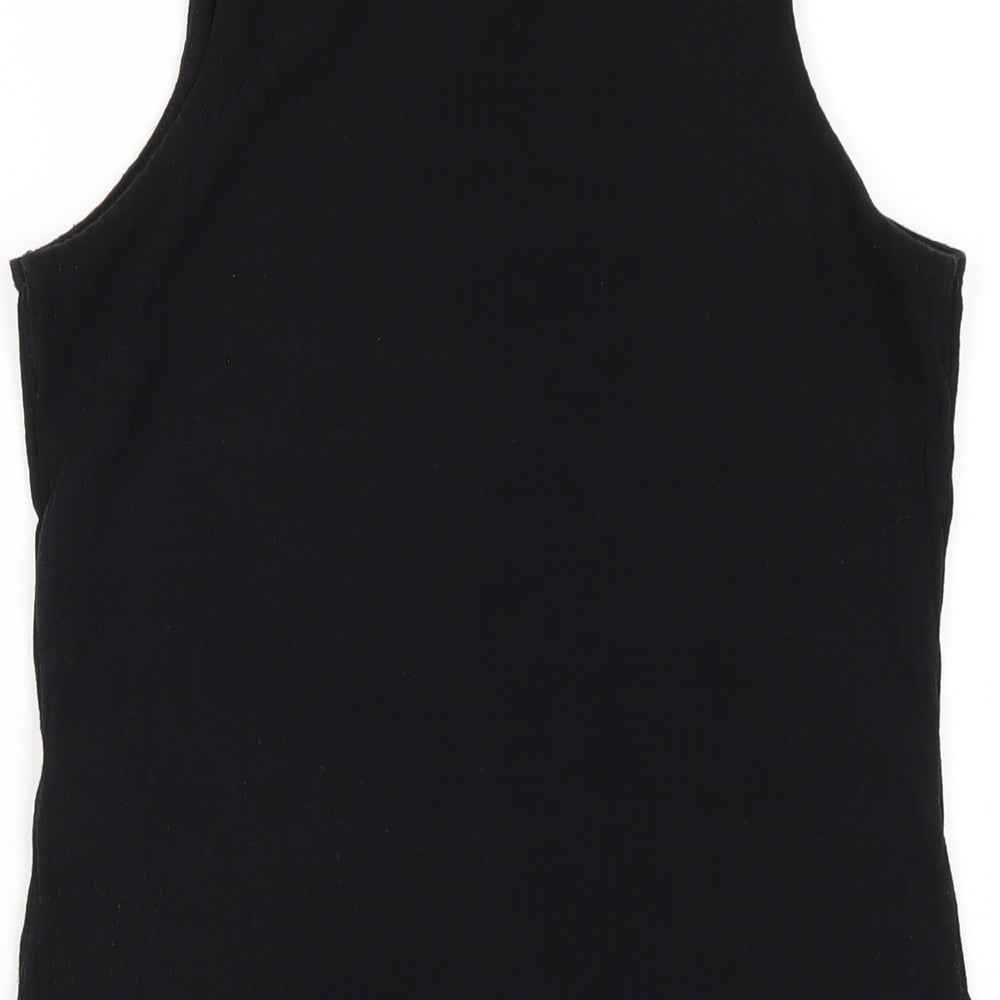 Nasty Gal Womens Black Polyester Bodysuit One-Piece Size 14 Snap